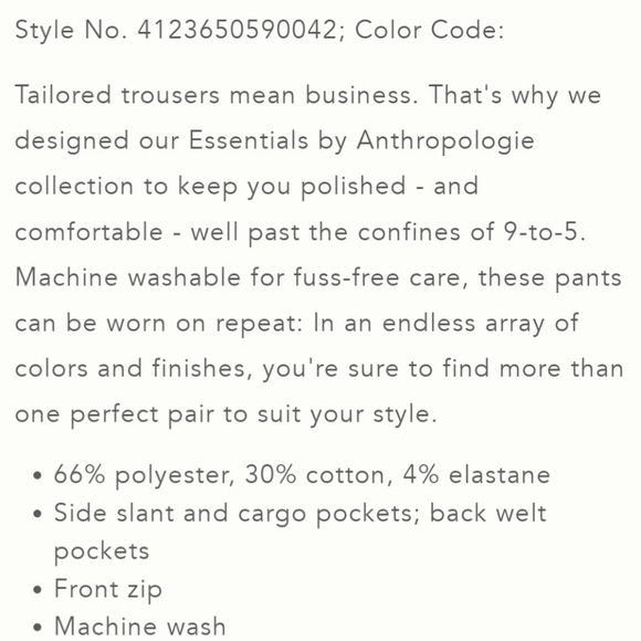 ANTHROPOLOGIE the essential slim cargo pant - Picture 8 of 9